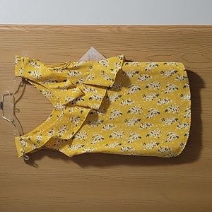 Yellow floral sleeveless top